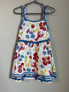 Old Navy White Sundress with Red, Blue & Yellow Fruit Print